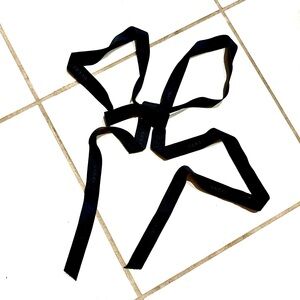 Gucci Fabric ribbon super long - black grosgrain gift 118 inches!